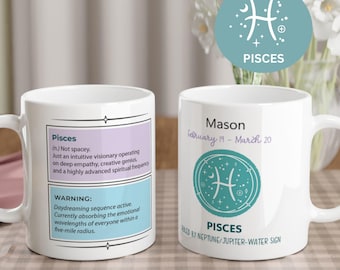 Pisces Mug | Intuitive Visionary Zodiac Coffee Cup for Creatives, Empaths