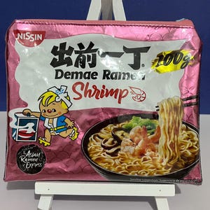 Recycled Packet Purse / Nissin Ramen / Shrimp / Wallet / Pink