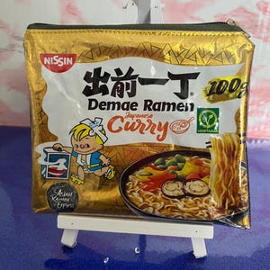 Borsa a pacchetto riciclata / Ramen Nissin / Gamberetti / Portafoglio