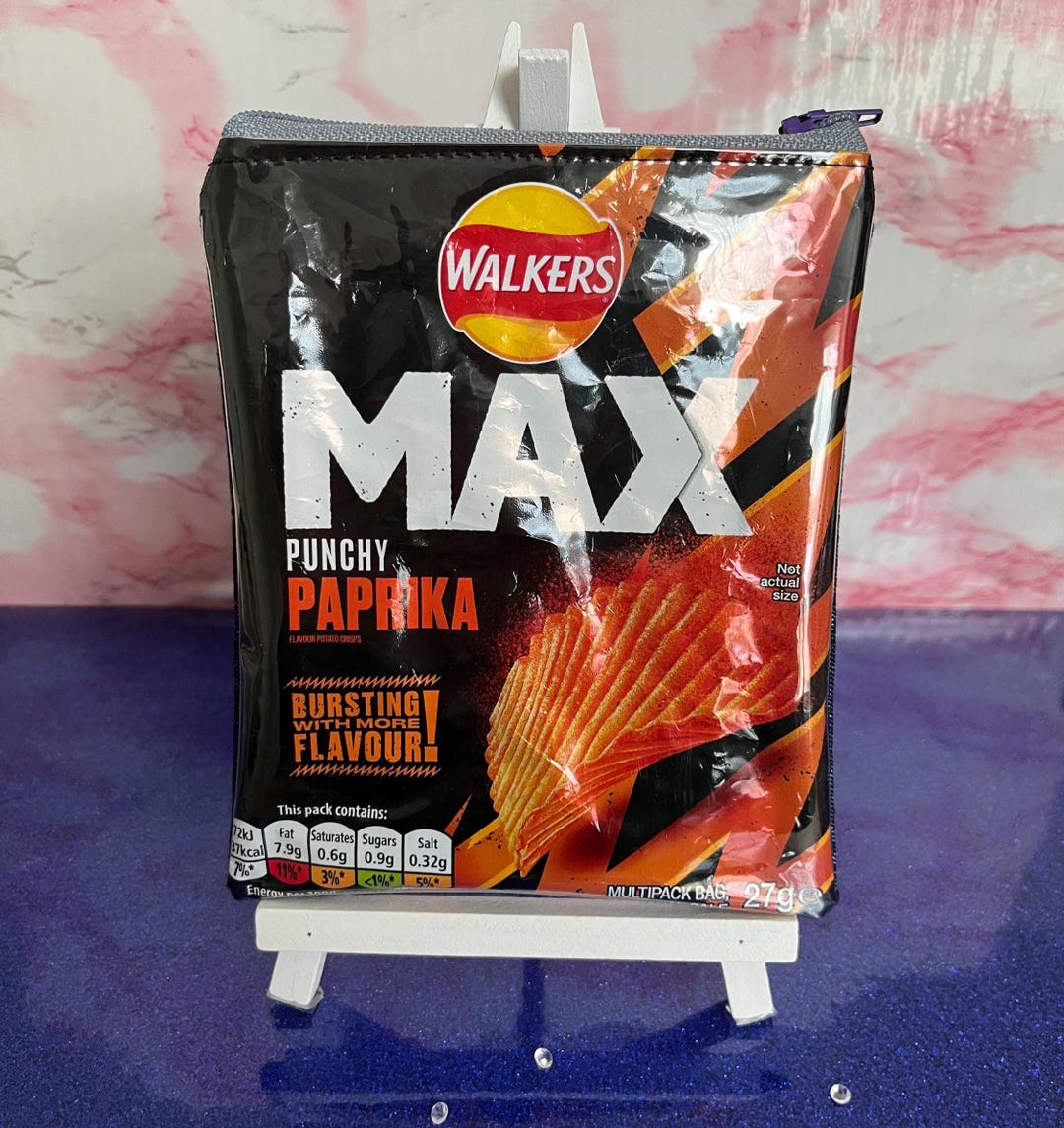 Recycled Packet Purse / Walkers Max / Paprika - Etsy