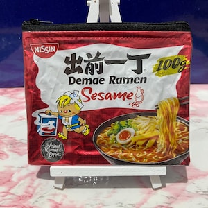 Recycled Packet Purse / Nissin Ramen / Sesame / Wallet / Red