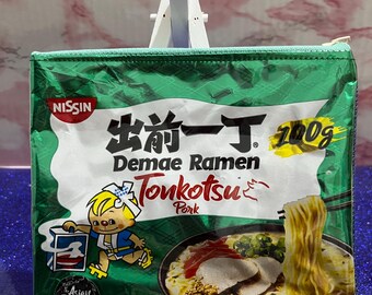 Recycled Packet Purse / Nissin Ramen  / Tonkotsu / Green / Limited Edition