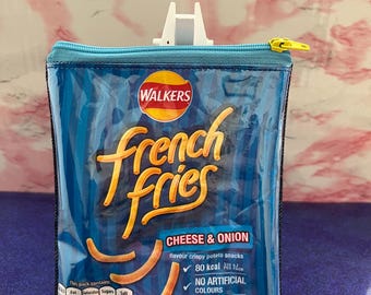 Recycled Packet Purse / Walkers French Fries / Cheese and Onion / Blue / Wallet