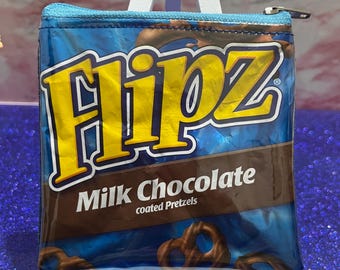 Flipz Milk Chocolate Coated Pretzels / Recycled Packet Purse