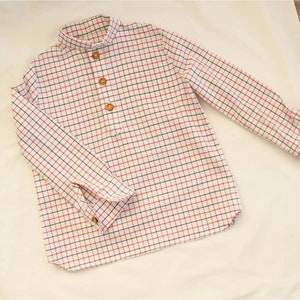 Jacques shirt pattern 8_10_12 years, Mao collar and button placket, - Dauphin-Dauphine, Cortèges de Garance, wedding, groomsman