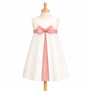 strapless open back dress Tika Korean Dress with Sleeves, Lace Contrast, Bust Ribbon, Box Pleats