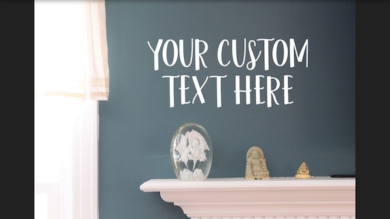 custom text quote vinyl wall decal wall clings quotes for | etsy