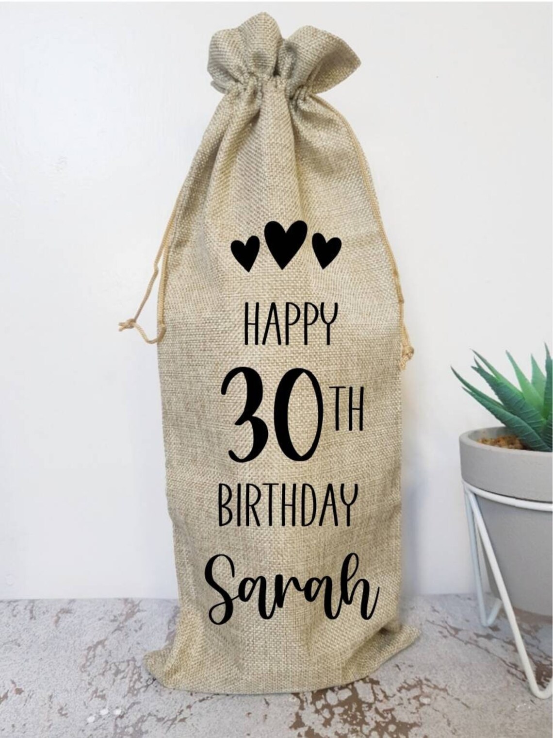 Personalised birthday wine bottle bag custom bottle bag Etsy