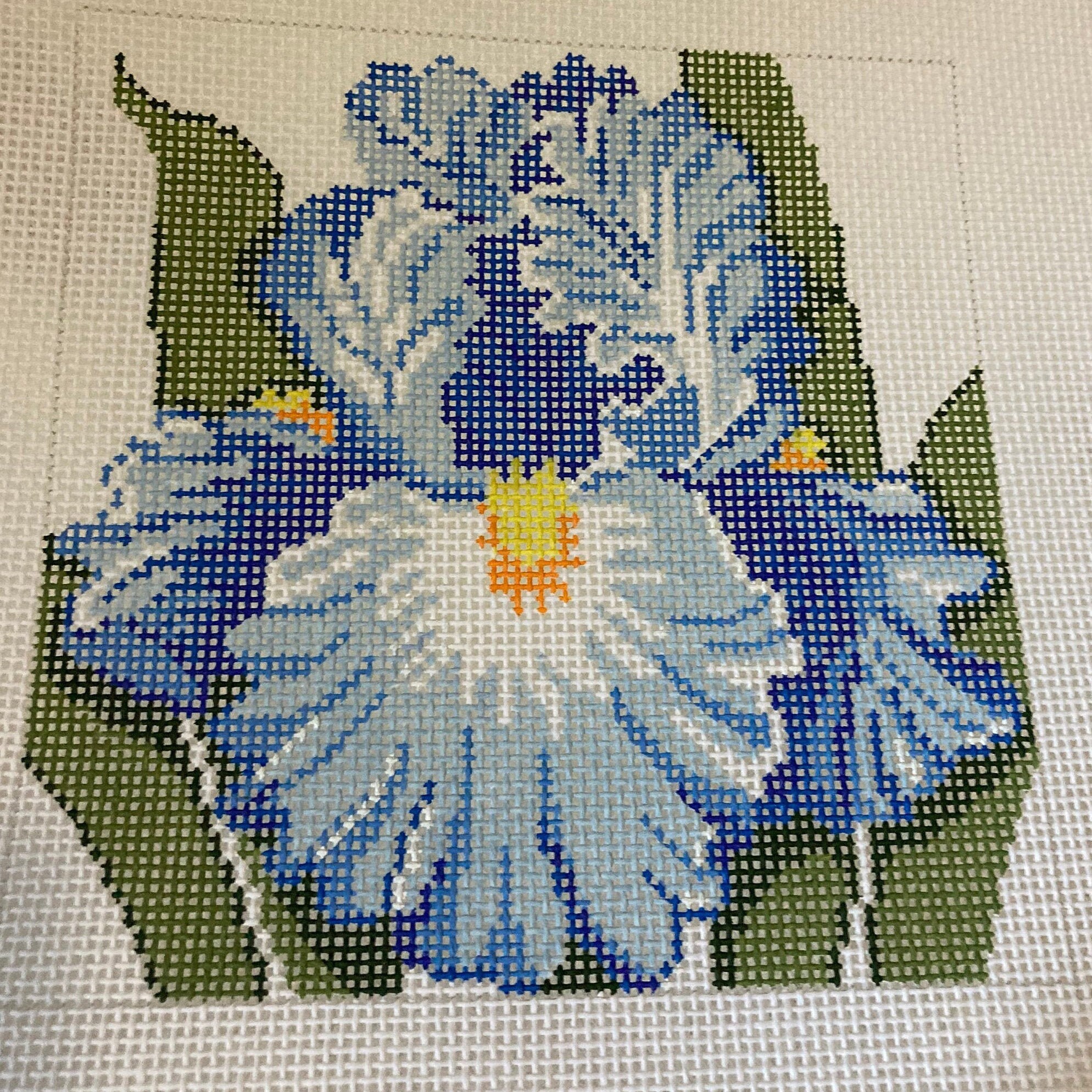 Blue Iris Needlepoint Etsy