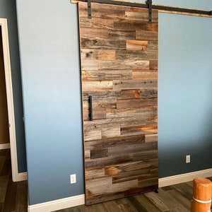 Reclaimed wood barn door.