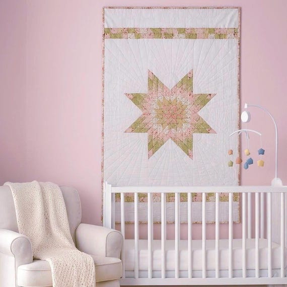 Hand Quilted Wall Art Lone Star Handmade Quilt for Sale Pieced Native American Style Original Heirloom Quality by Mary Brader #195