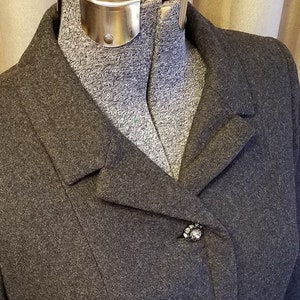 Vintage, 1960er Jahre, Saks Fifth Avenue, Tailored, Strass, Grau, Wolle, Anzug, Blazer, Jacke, Trennt