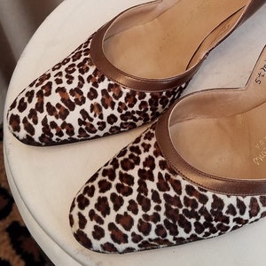 Vintage, 1960s, French Bootier, New York, Danny Simmons, Las Vegas, Fur, Leopard Print, Shoes, Pumps, Heels, 5 1/2 M