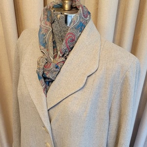 Vintage, 1940&#39;s, 1950&#39;s, Geneva, Light Gray, Wool, Tea Length, Coat, Overcoat, L, XL