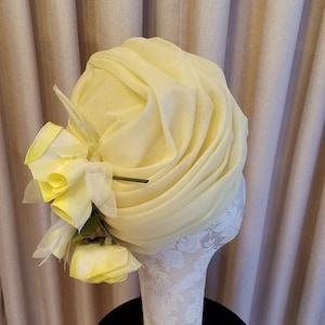 Vintage, 1960&#39;s, Christian Dior, Chapeaux, Yellow, Silk, Spring, Easter, Wedding, Turban, Hat