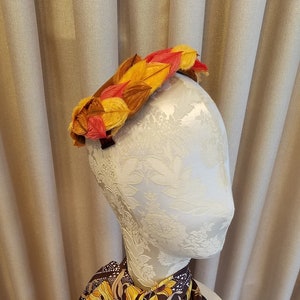 Vintage, 1950's, Chapeaux Original, Frank Murphy, Juliette Cap, Rust, Watermelon, Pink, Tangerine, Hat, Topper