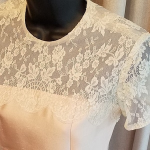Vintage, 1960&#39;s, Harmay, Pink, Ivory, Lace, Short Sleeve, Formal, Special Occasion, Wedding, Dress