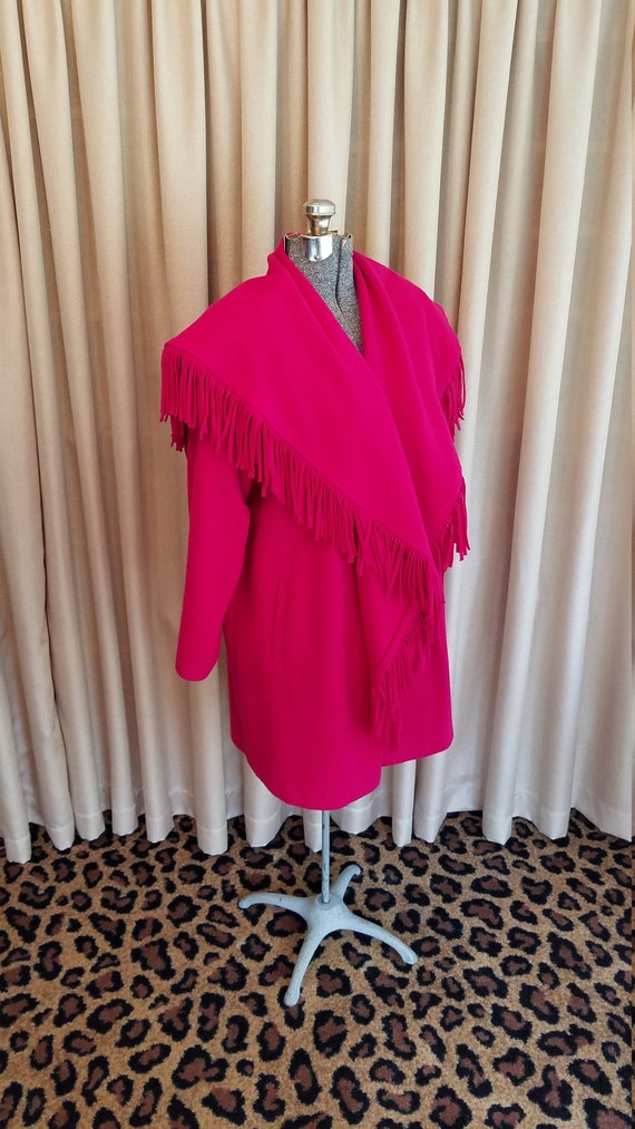 Vintage, 1980's, Cattiva, Fuschia, Blanket, Wool,