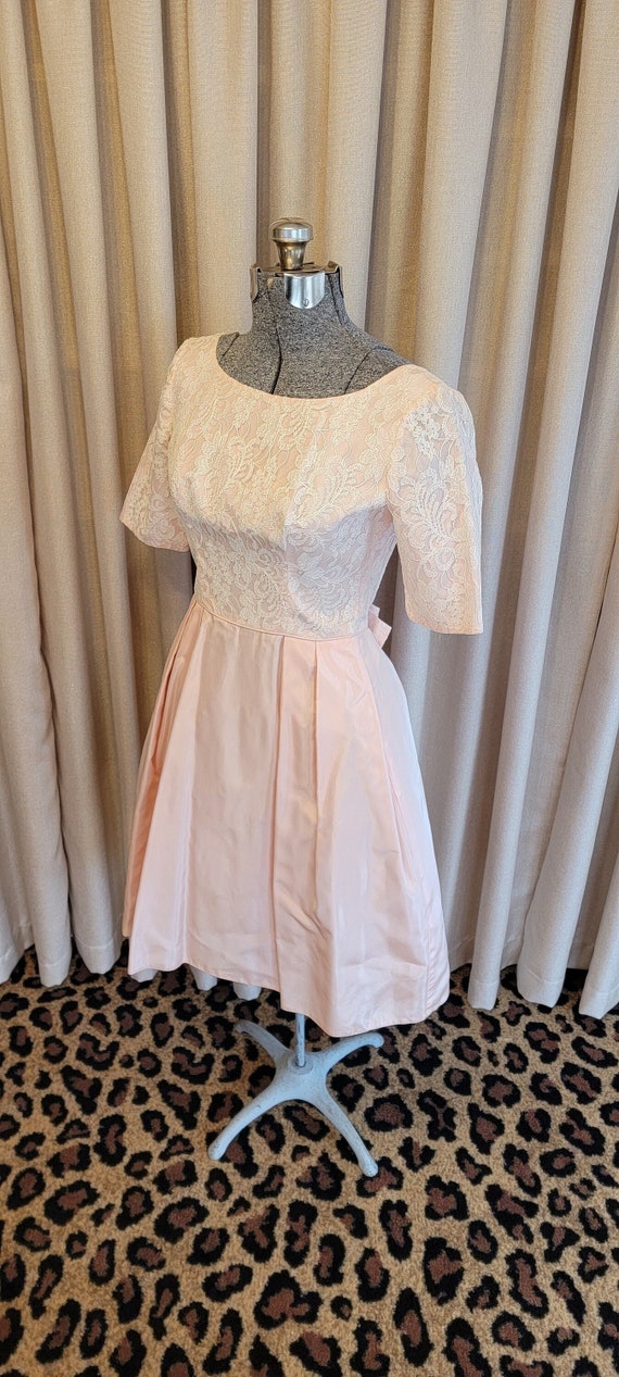 Vintage, 1960's, Pink, Lace, Taffeta, Bridesmaid, 