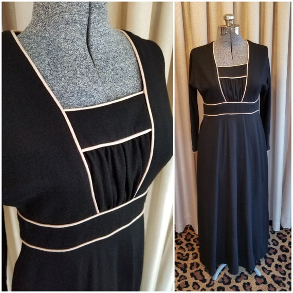 Vintage, 1970s, Corky Craig, Maxi, Black, Pink, So