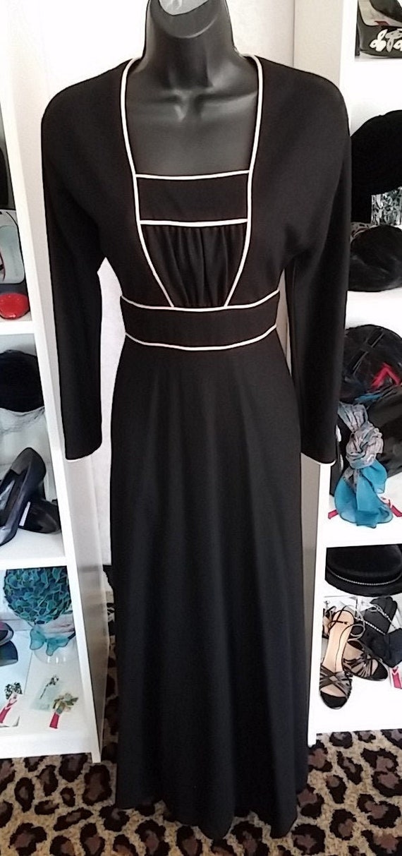 Vintage, 1970s, Corky Craig, Maxi, Black, Pink, So