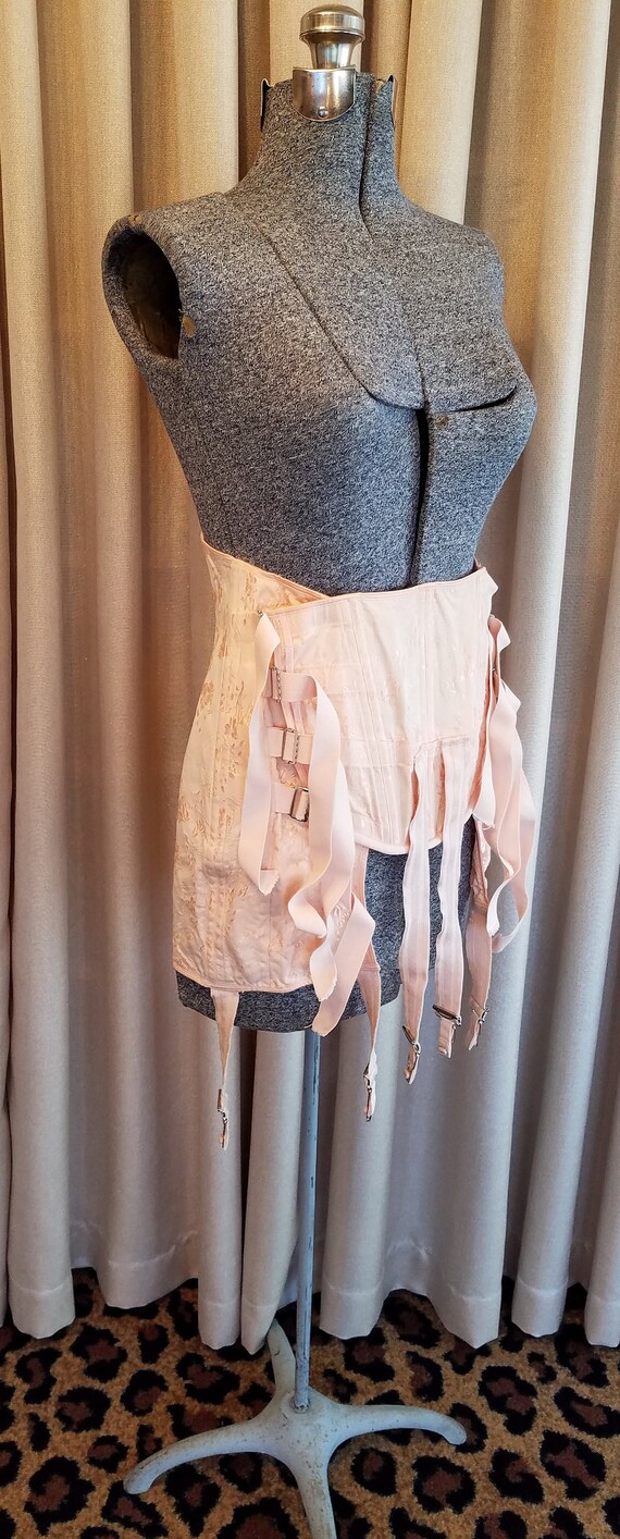 Vintage, 1940's, Spencer, Peach, Cotton, Floral, J