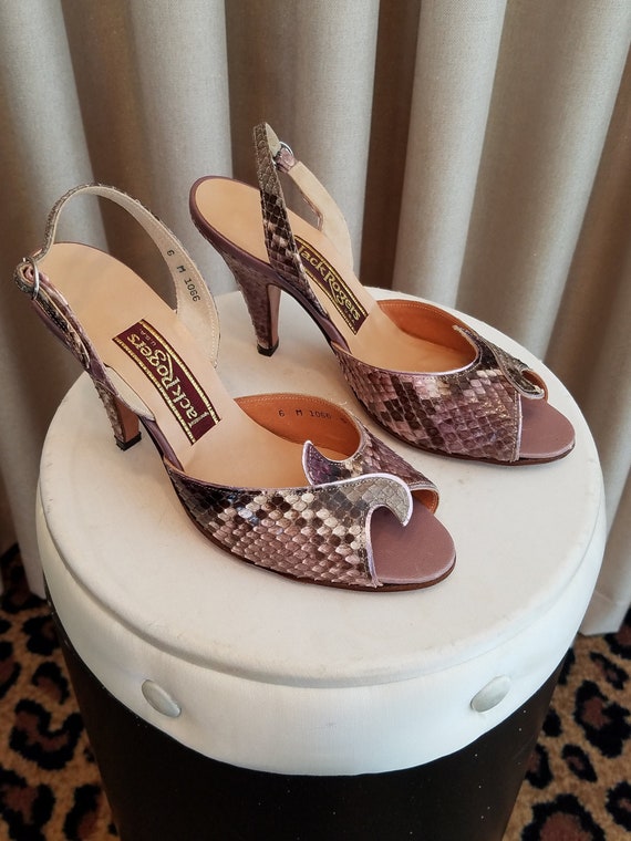 Vintage 1970s 1980s Jack Rogers Purple Brown Pearlized