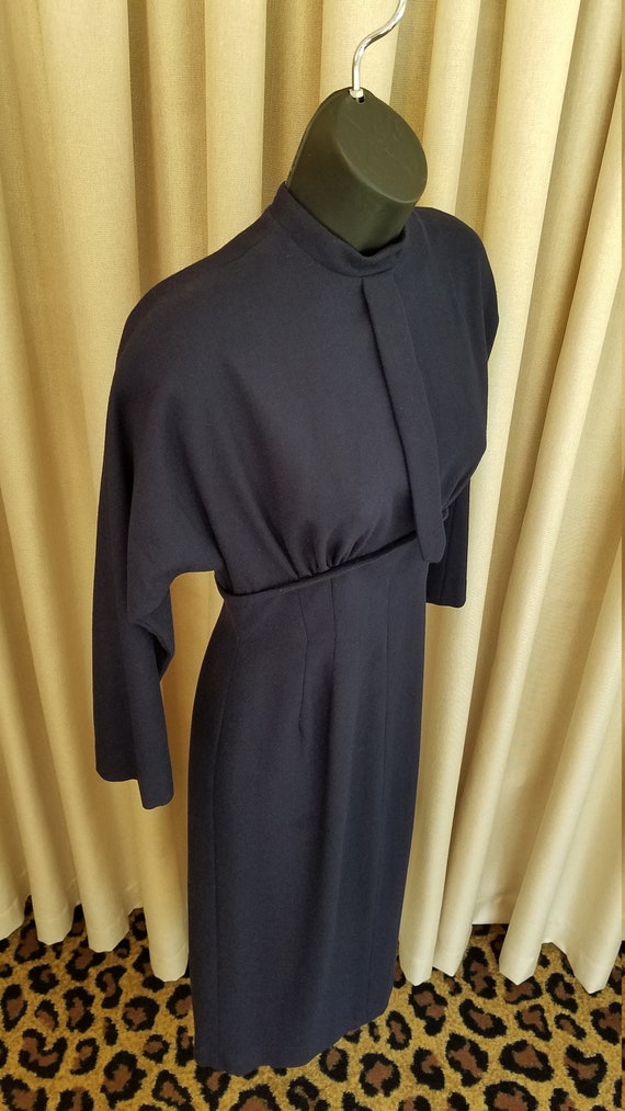 Vintage, 1950's, Mr. Mort, Wiggle, Curvy, Navy, Wo