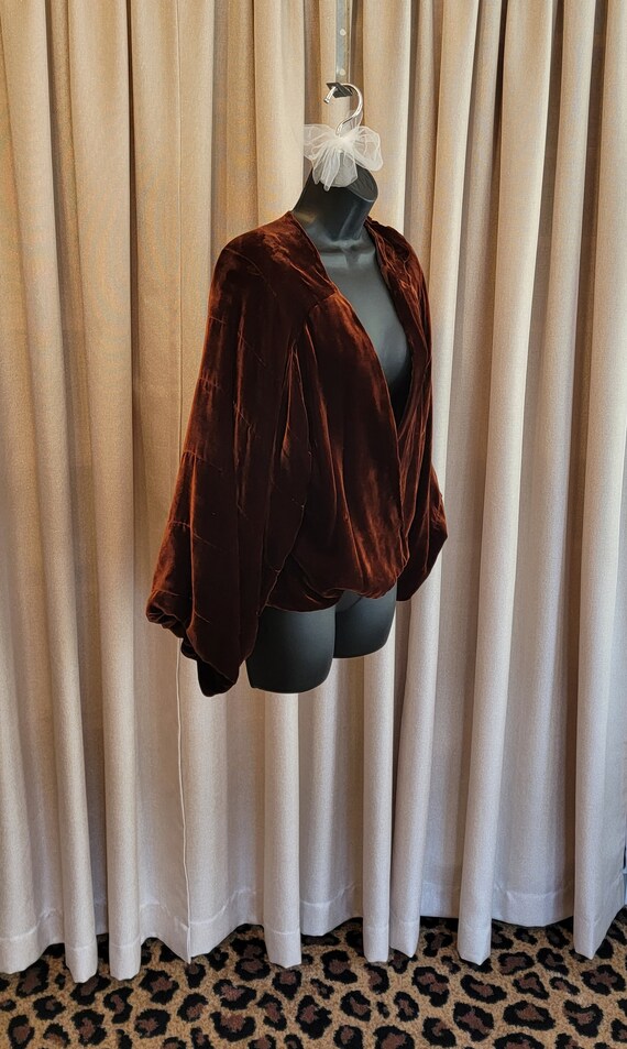 Vintage, 1920's, 1930's, Copper, Brown, Velvet, W… - image 5