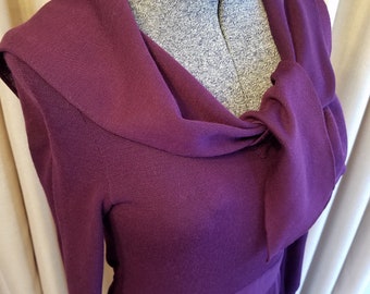 Vintage, 1970's, Giamo, Purple, Long Sleeve, Knit, Dress