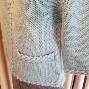 Vintage, 1950's, 1960's, Ethel of Beverly Hills, Excellent Condition, Blue, Mohair, Wool, 3/4 Sleeves, Sweater, Cardigan, Jumper, Jacket image 7