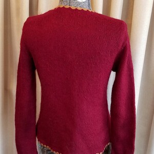 Vintage, 1970s, Garland, Burgundy, Camel, Mohair, Wool, Sweater, Pullover, Jumper image 7