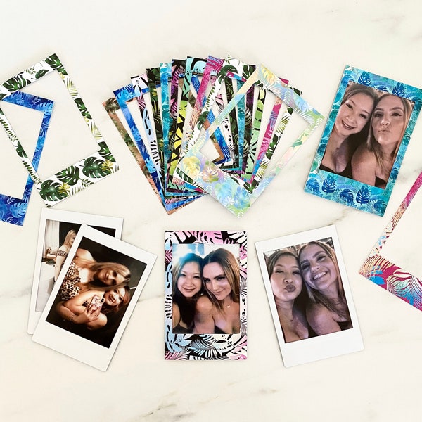 InstaxStick tropical stickers for instax film party favors . Tropical instax mini films. Instax films stickers / Palm leaves Instax frame