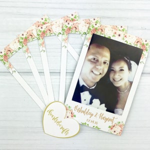 20 Instax Stickers. Personalized stickers for Instax film wedding favors. Instax mini film party favors. Film stickers. Blush Floral favors image 9