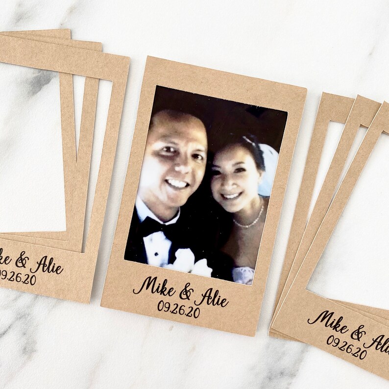 InstaStick Kraft stickers for instax film party favors . Wedding favors for instax mini films. Kraft photo frame for film. Instax stickers image 4