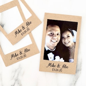 InstaStick Kraft stickers for instax film party favors . Wedding favors for instax mini films. Kraft photo frame for film. Instax stickers image 1