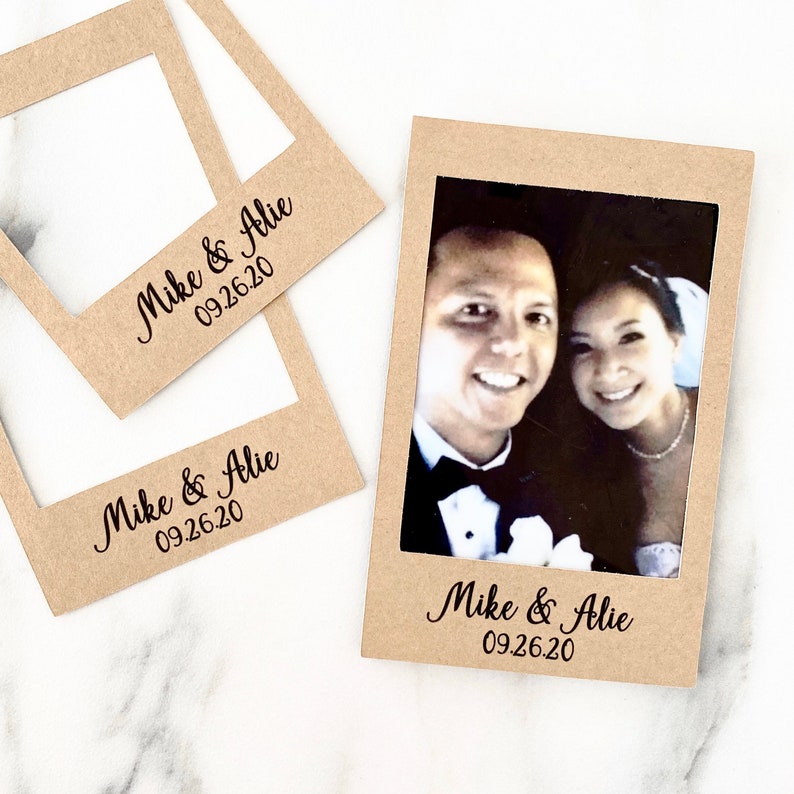 InstaStick Kraft stickers for instax film party favors . Wedding favors for instax mini films. Kraft photo frame for film. Instax stickers image 1