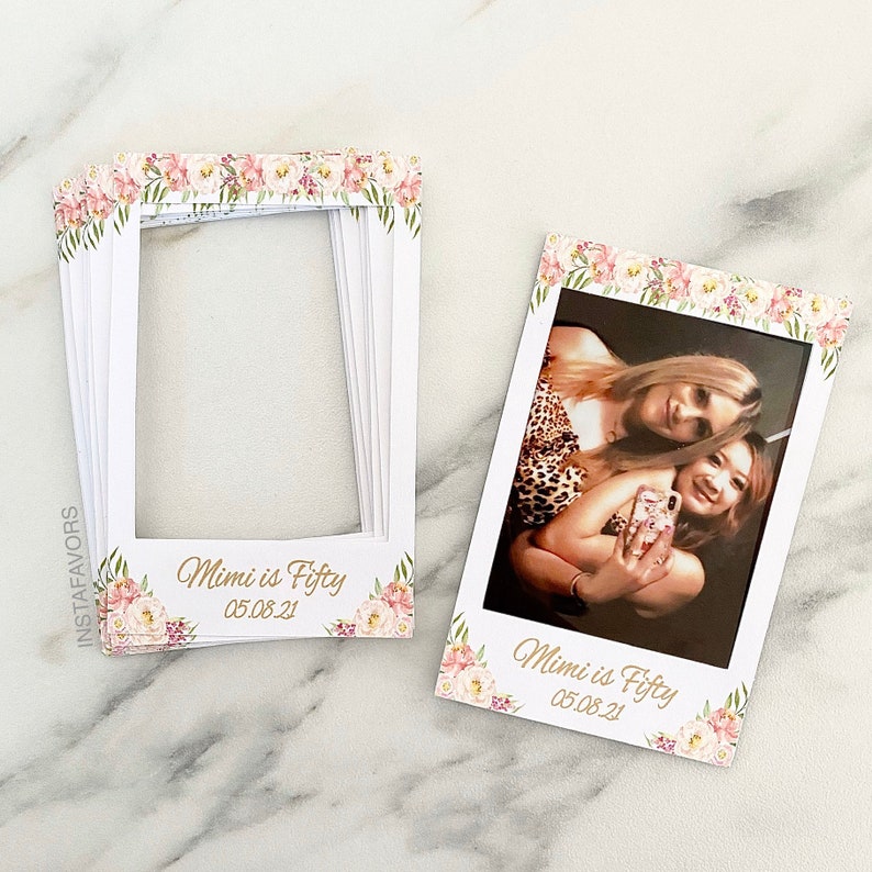 20 Instax Stickers. Personalized stickers for Instax film wedding favors. Instax mini film party favors. Film stickers. Blush Floral favors image 1