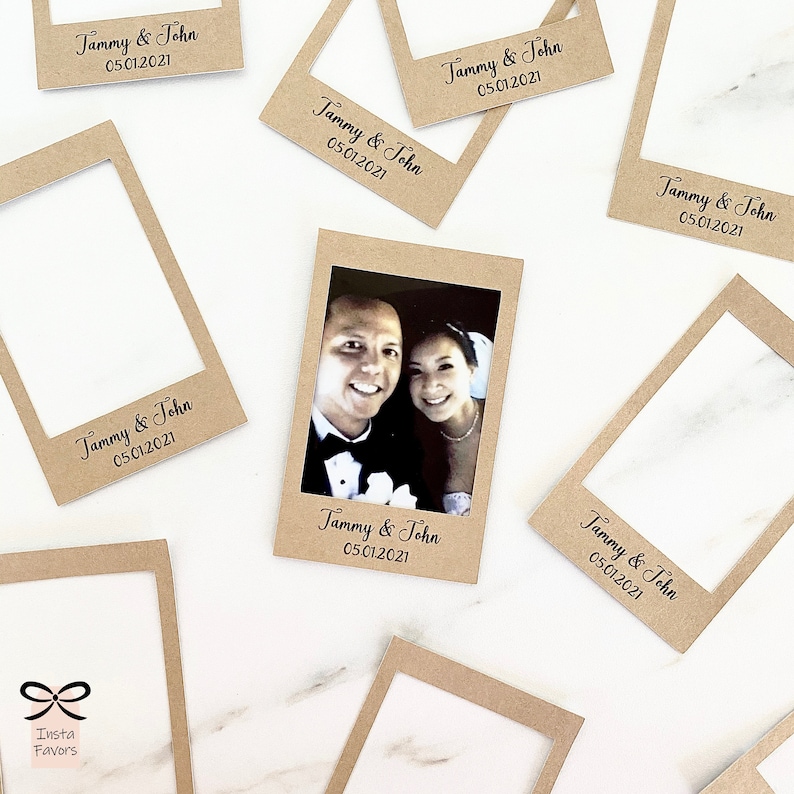 InstaStick Kraft stickers for instax film party favors . Wedding favors for instax mini films. Kraft photo frame for film. Instax stickers image 7