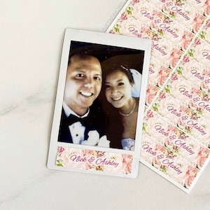 Sticker labels for instax mini films. Personalized labels. Bridal shower party favors. Instax wedding favors. Wedding labels. Wedding favors