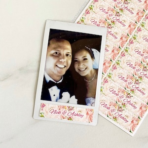 Sticker labels for instax mini films. Personalized labels. Bridal shower party favors. Instax wedding favors. Wedding labels. Wedding favors image 7