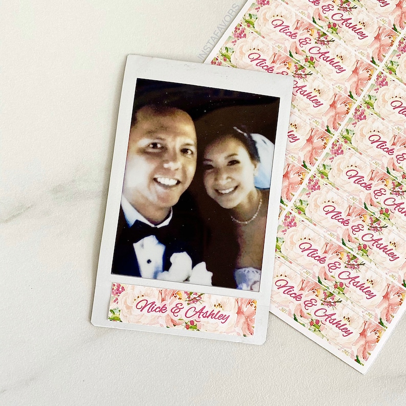 Sticker labels for instax mini films. Personalized labels. Bridal shower party favors. Instax wedding favors. Wedding labels. Wedding favors image 7