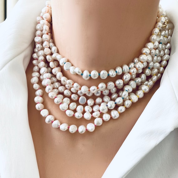 ネックレス・ペンダント Holiday Candy Pearl Necklace Fresh Water Pearl Rainbow Beaded Necklace, Rainbow Hand