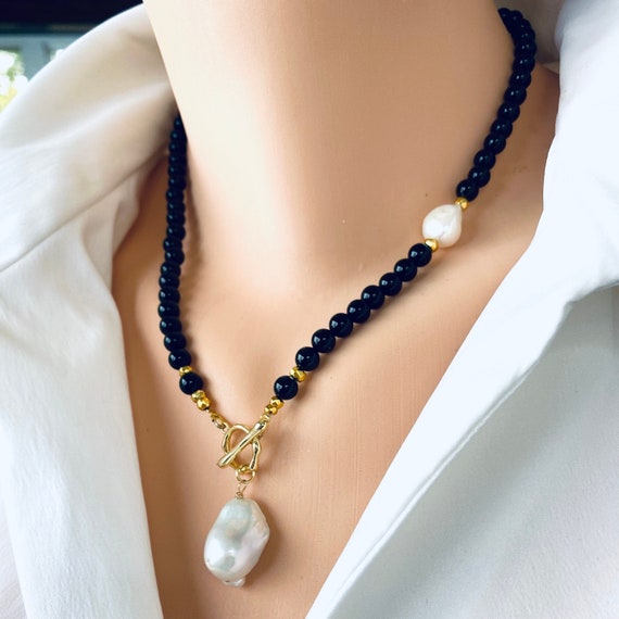 Black Onyx W Gold Pyrite Beads and 