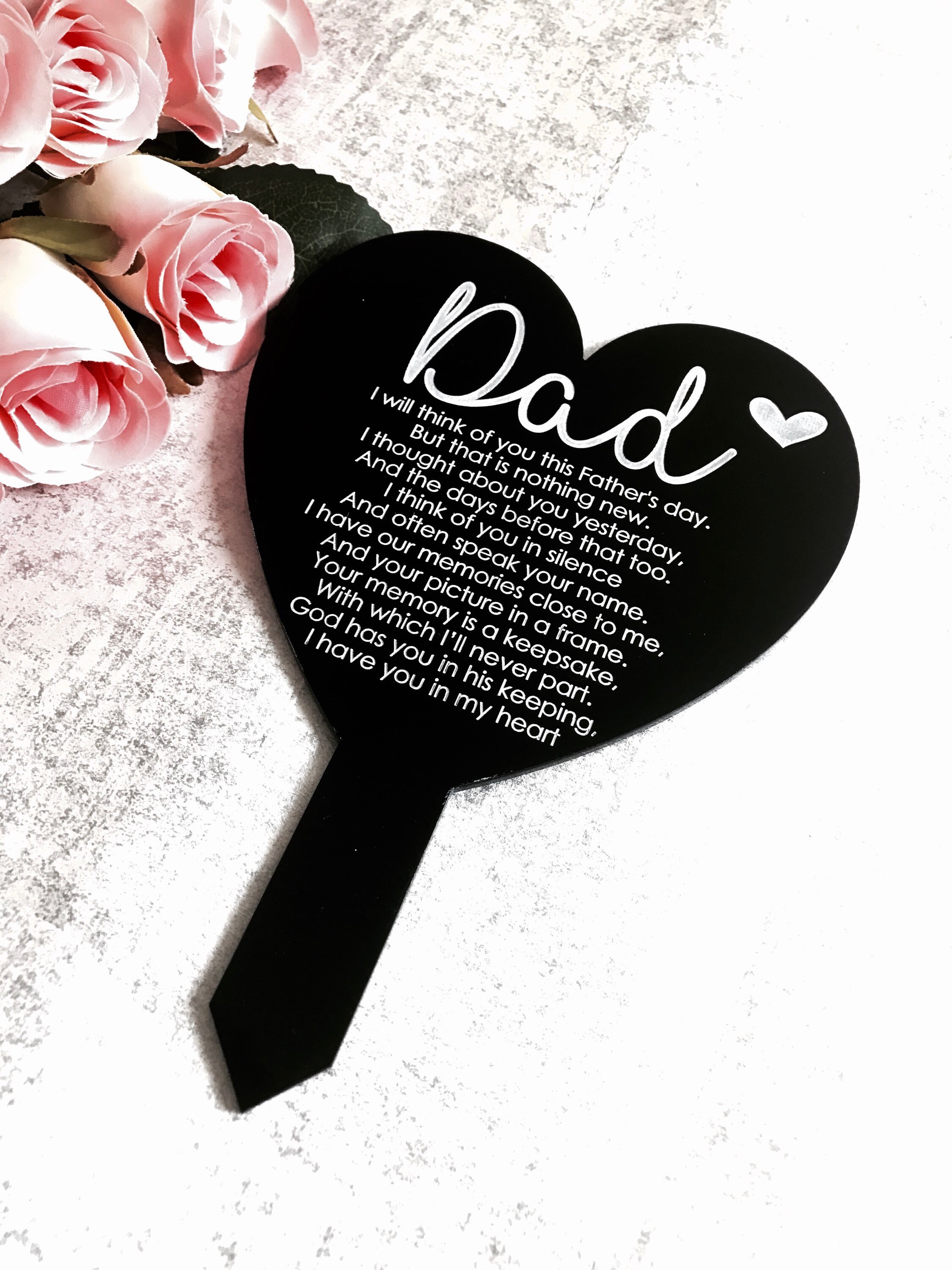 In loving memory Dad Father s Day gift memorial grave marker grave decor outdoor keepsake Father s Day dad gift remembrance gift