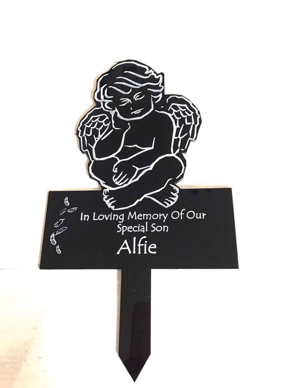 Angel Personalised Memorial Grave Plaque Etsy