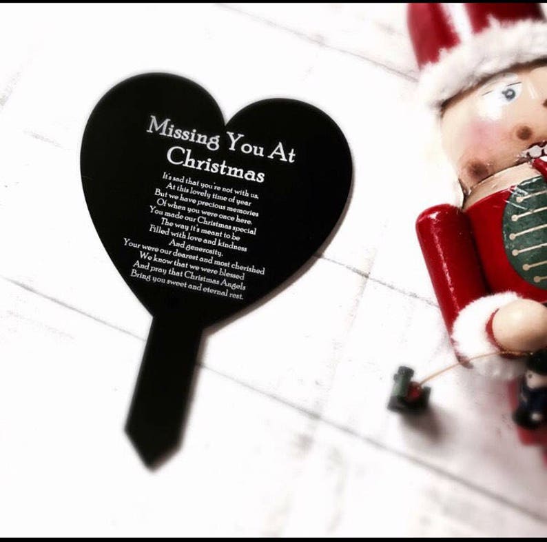 Christmas Heart Grave Memorial Decoration Grave Marker Etsy