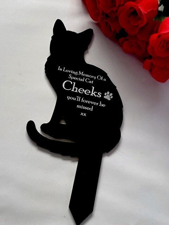 Plaque commémorative personnalisée pour chat gravée sur un pieu, pierre  tombale commémorative pour animal de compagnie