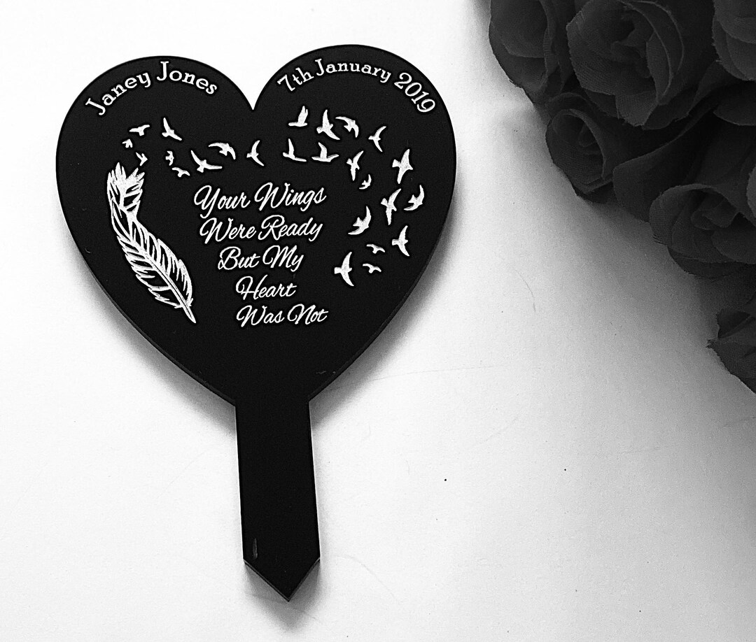 Memorial Plaque Grave Decoration Personalised Heart Memorial Marker in