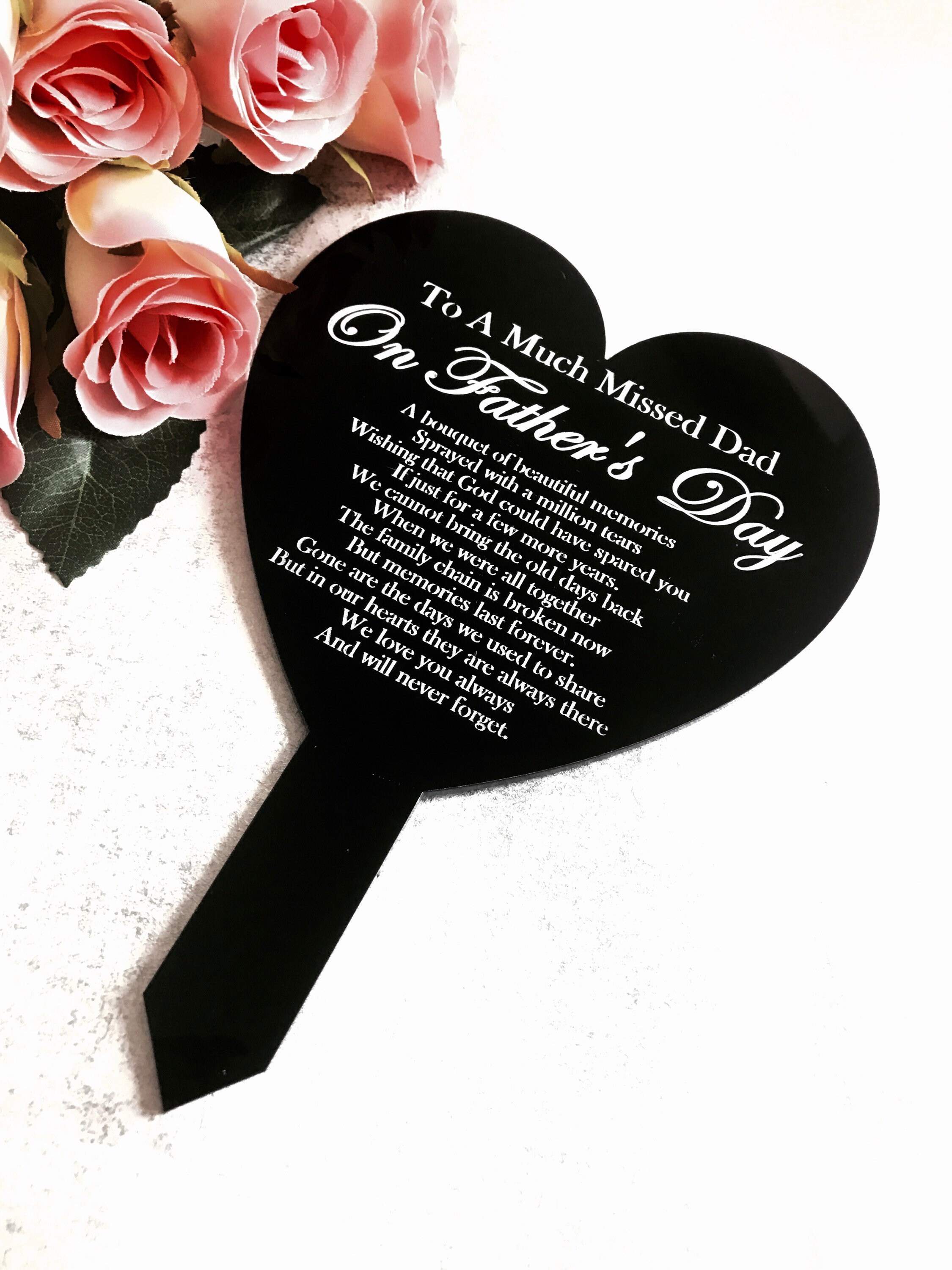 In loving memory Dad Father's Day gift memorial grave marker grav…